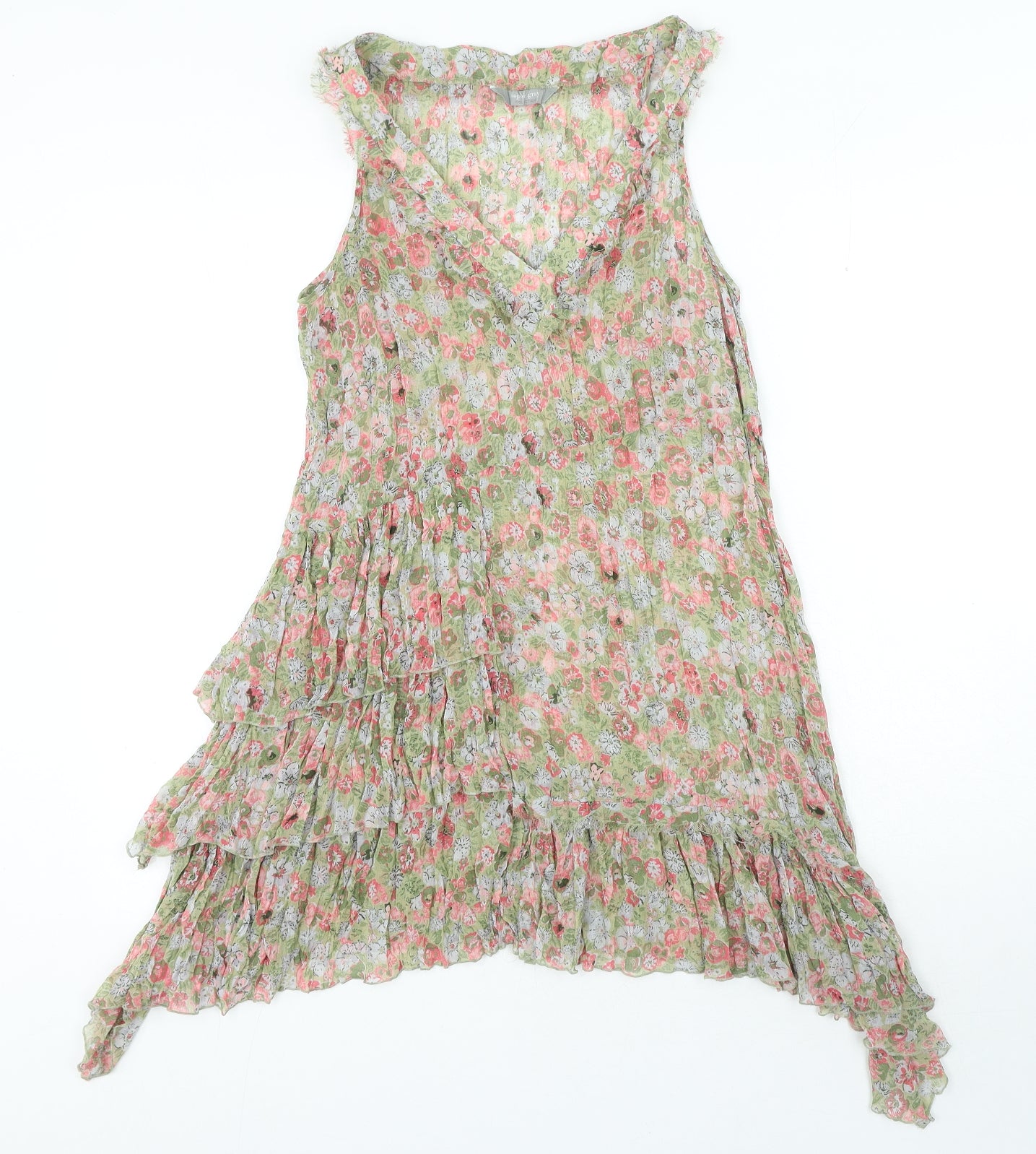 Sophie Gray Collection Womens Multicoloured Floral Polyester A-Line Size 10 V-Neck Pullover