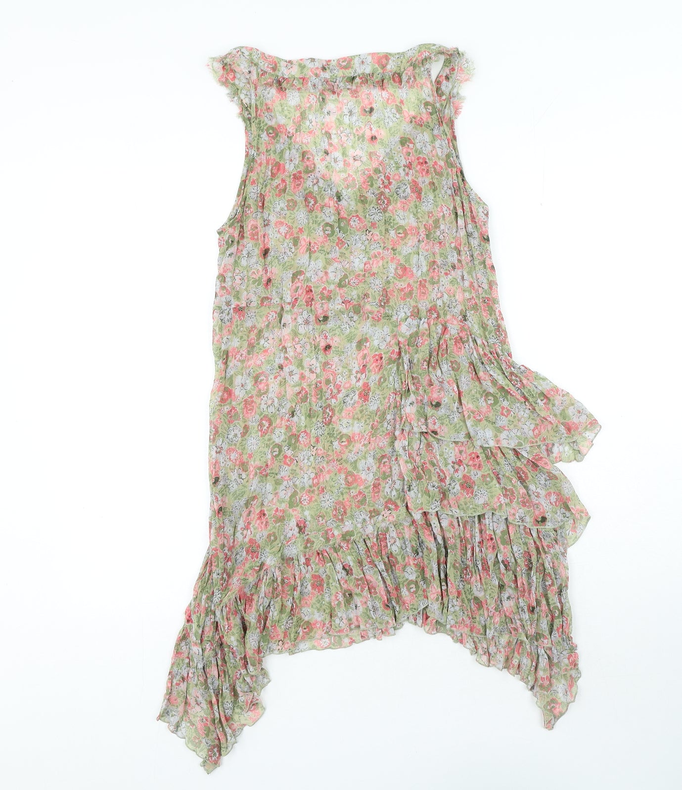 Sophie Gray Collection Womens Multicoloured Floral Polyester A-Line Size 10 V-Neck Pullover