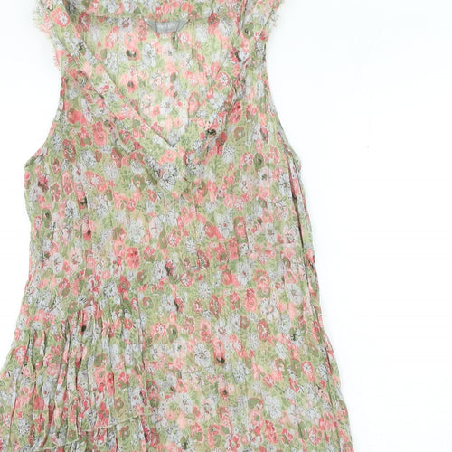 Sophie Gray Collection Womens Multicoloured Floral Polyester A-Line Size 10 V-Neck Pullover