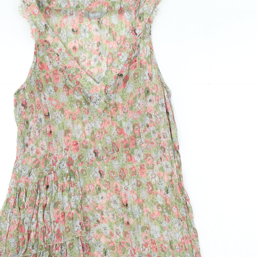 Sophie Gray Collection Womens Multicoloured Floral Polyester A-Line Size 10 V-Neck Pullover