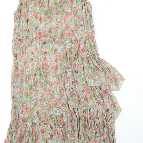 Sophie Gray Collection Womens Multicoloured Floral Polyester A-Line Size 10 V-Neck Pullover