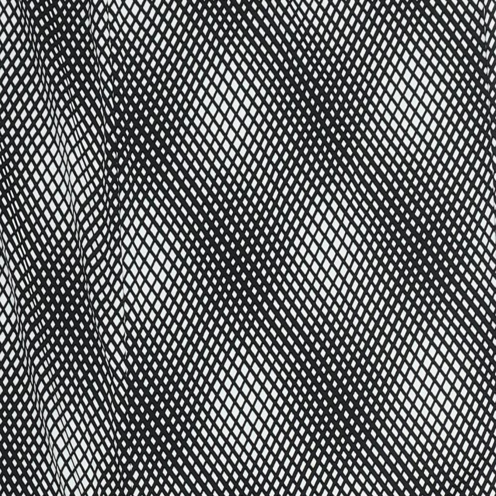 essence Womens Black Geometric Polyester A-Line Skirt Size 20 Tie