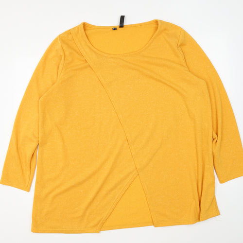 Rainbow Womens Yellow Polyester Pullover Sweatshirt Size XL Pullover