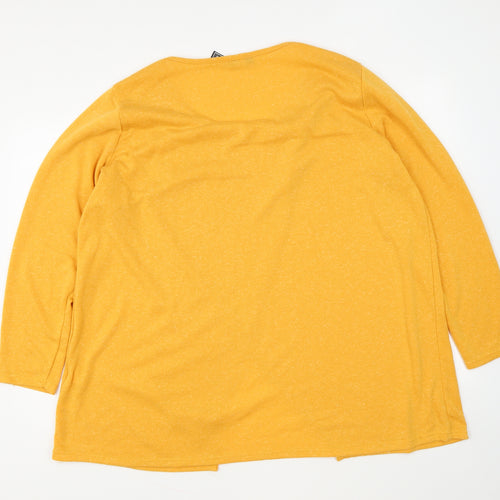 Rainbow Womens Yellow Polyester Pullover Sweatshirt Size XL Pullover