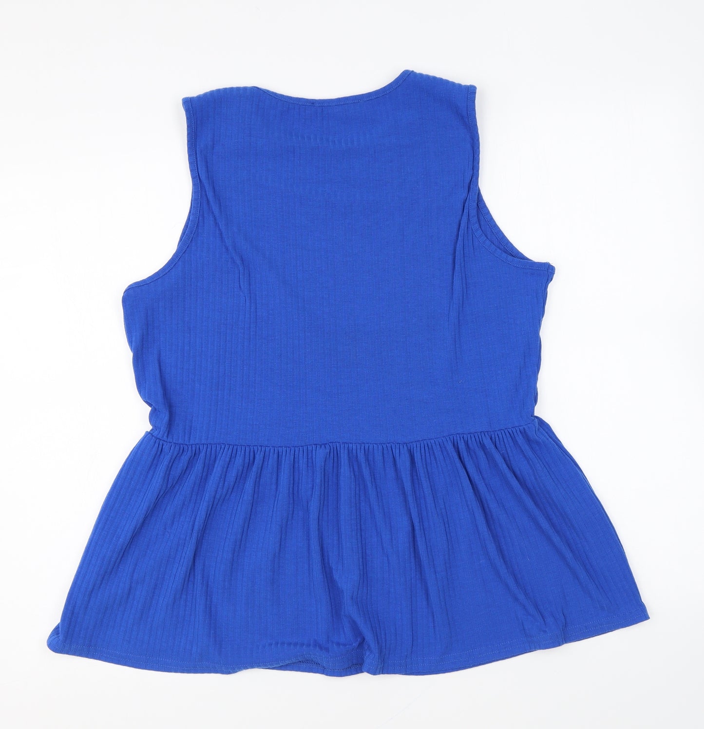 George Womens Blue Polyester Basic T-Shirt Size 16 Round Neck - Peplum Top