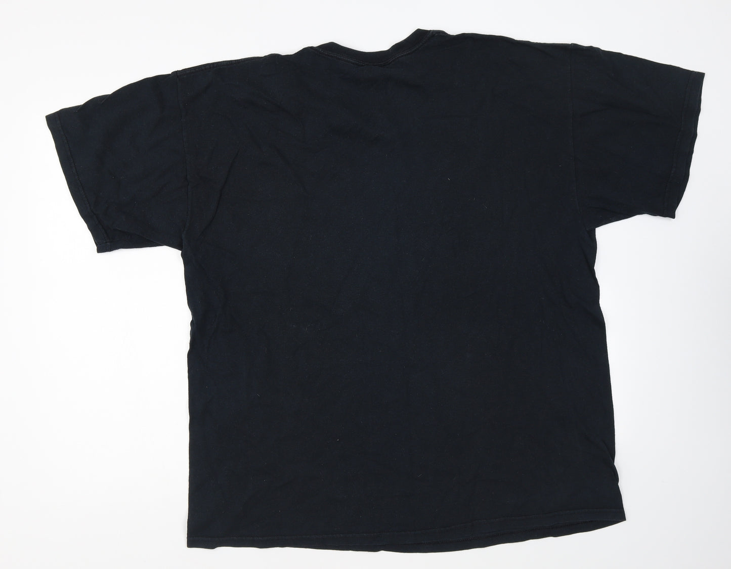 Gildan Mens Black Cotton T-Shirt Size XL Roll Neck - Top Of The Rock