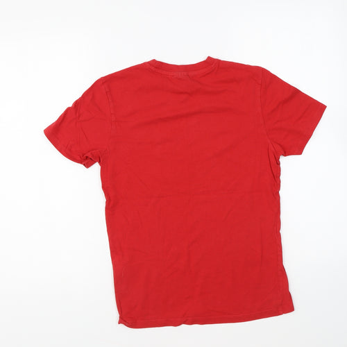 Umbro Girls Red Cotton Basic T-Shirt Size 11-12 Years Round Neck Pullover - Wales