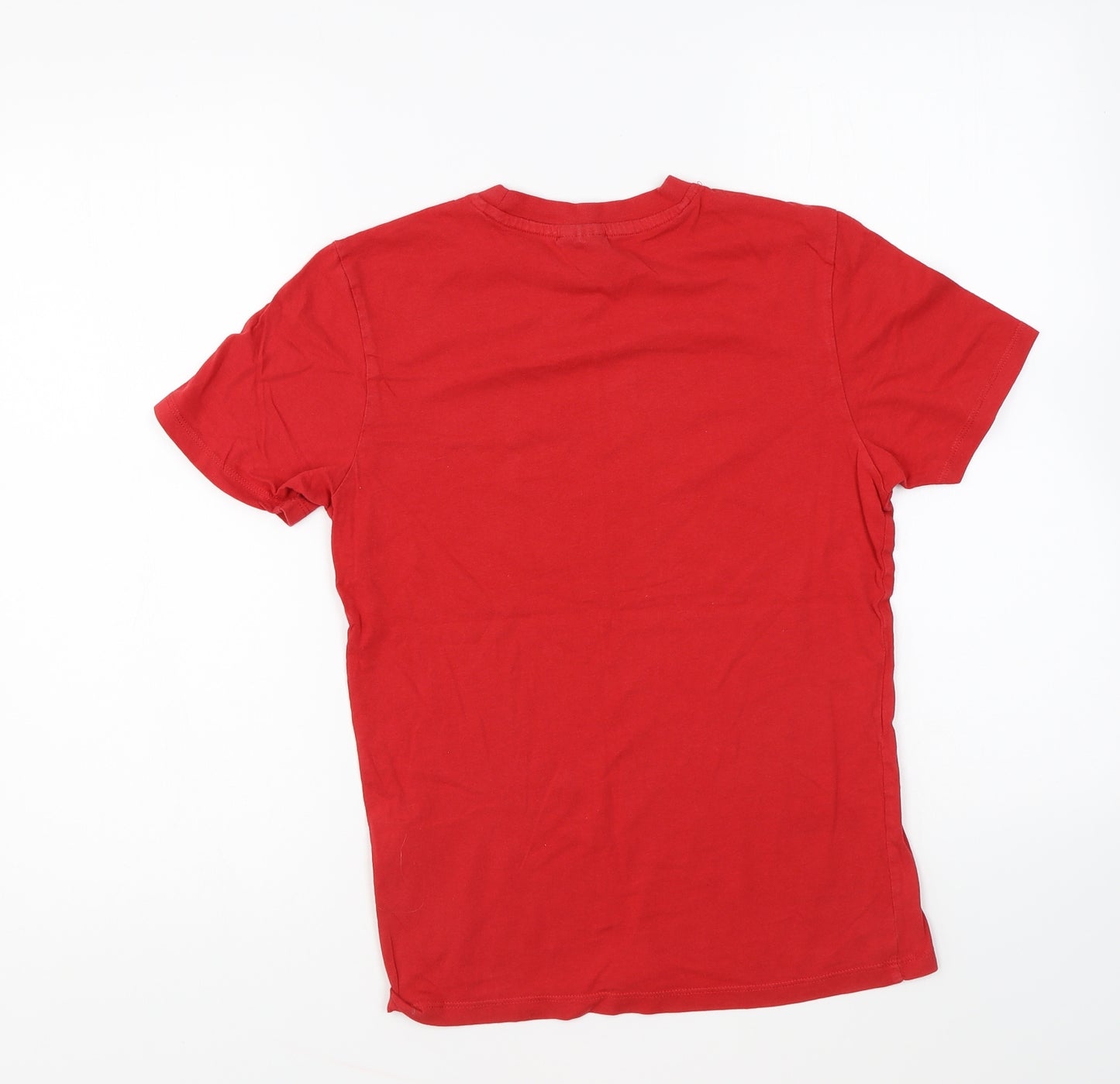 Umbro Girls Red Cotton Basic T-Shirt Size 11-12 Years Round Neck Pullover - Wales