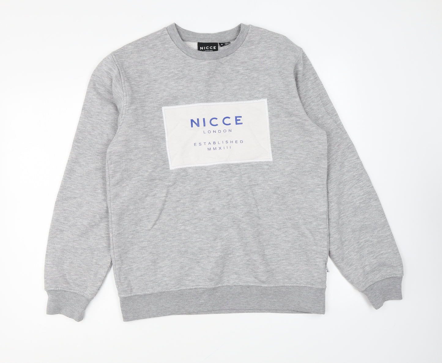 NICCE Mens Grey Cotton Pullover Sweatshirt Size S