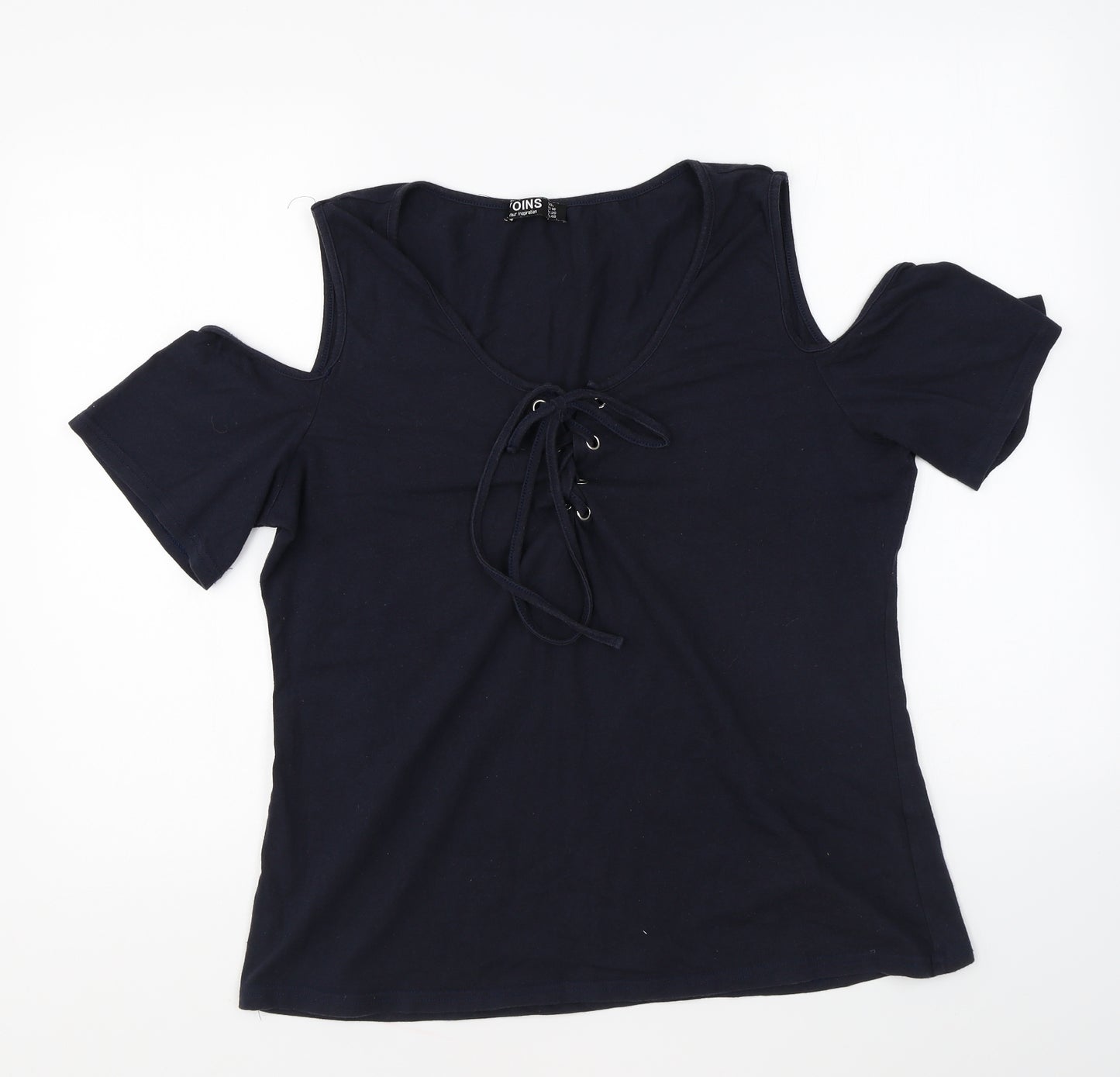 Yoins Womens Blue Cotton Basic T-Shirt Size 20 V-Neck