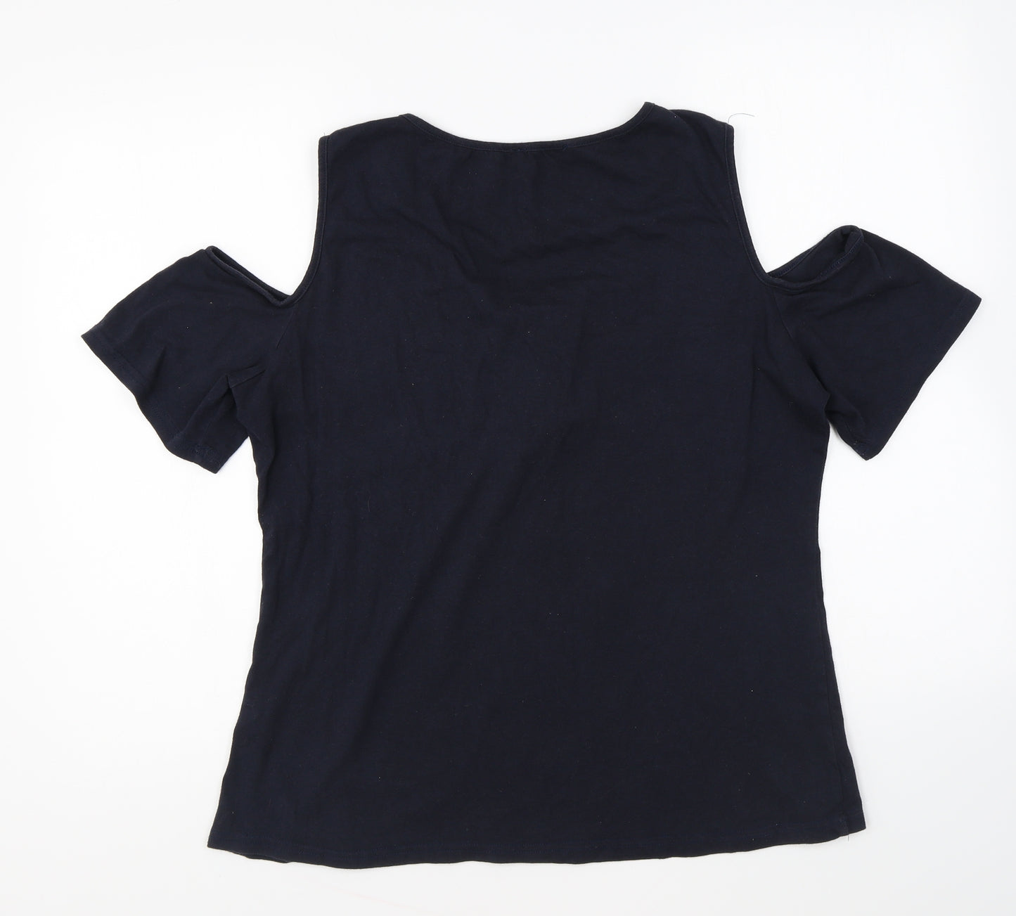 Yoins Womens Blue Cotton Basic T-Shirt Size 20 V-Neck