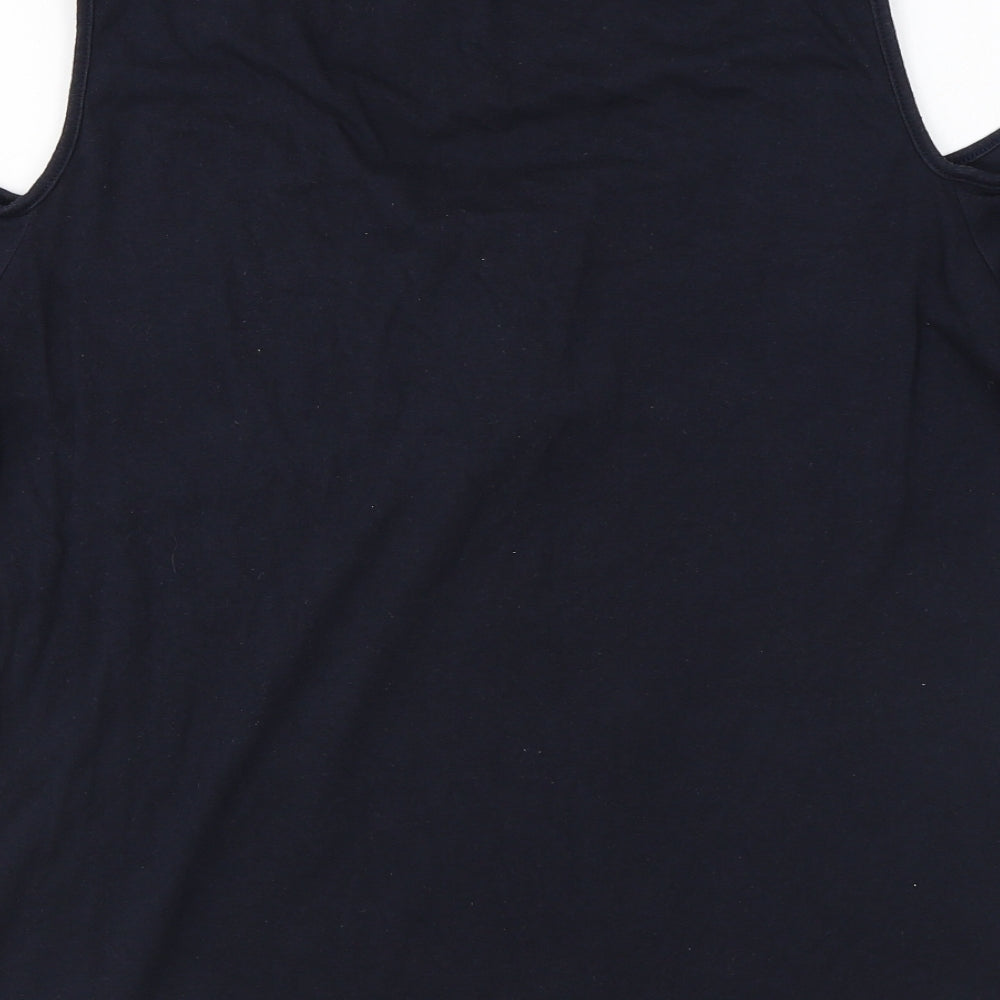 Yoins Womens Blue Cotton Basic T-Shirt Size 20 V-Neck