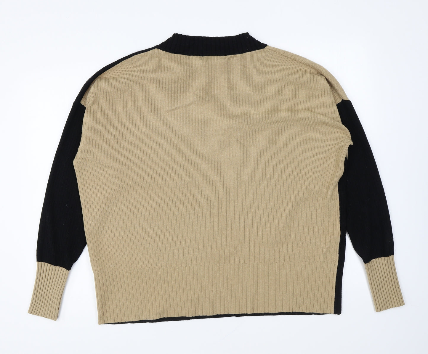 Primark Womens Beige V-Neck Viscose Pullover Jumper Size L
