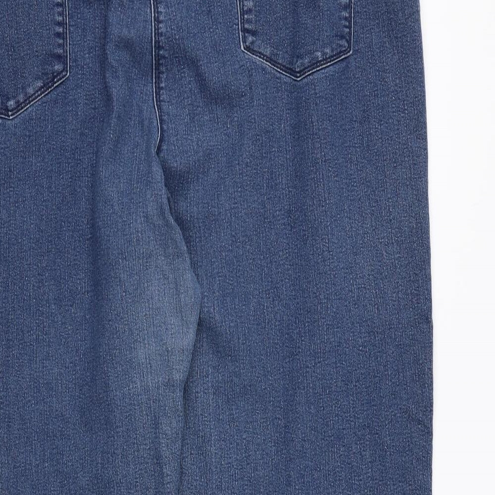 Bonmarché Womens Blue Cotton Straight Jeans Size 22 L23 in Regular Zip