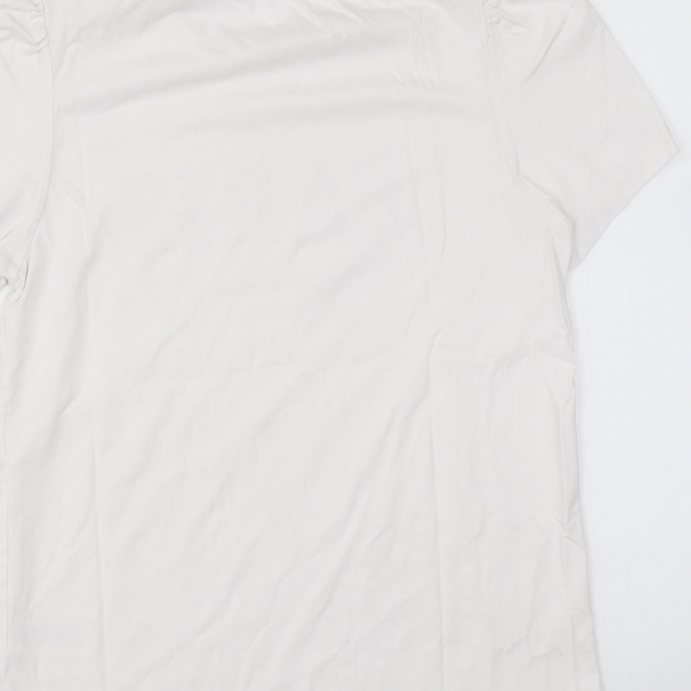 F&F Womens White Cotton Basic T-Shirt Size 8 Round Neck - Paris State Of Mind