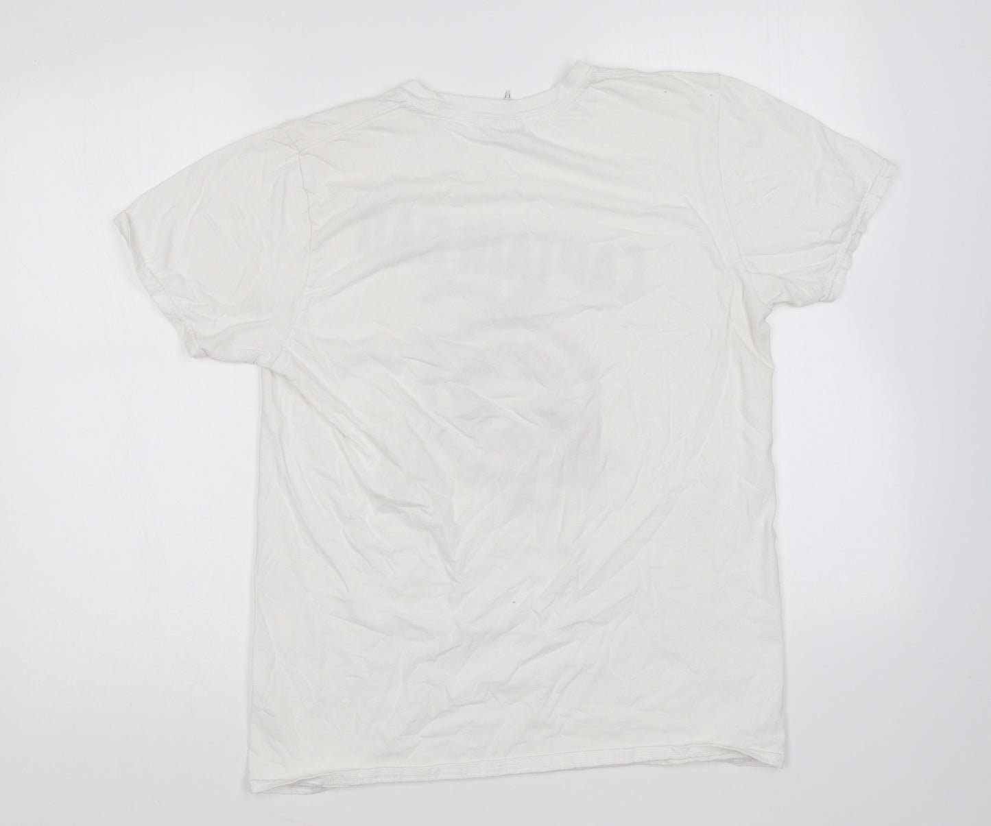 Gildan Mens White Cotton T-Shirt Size M Round Neck - Captain Dad