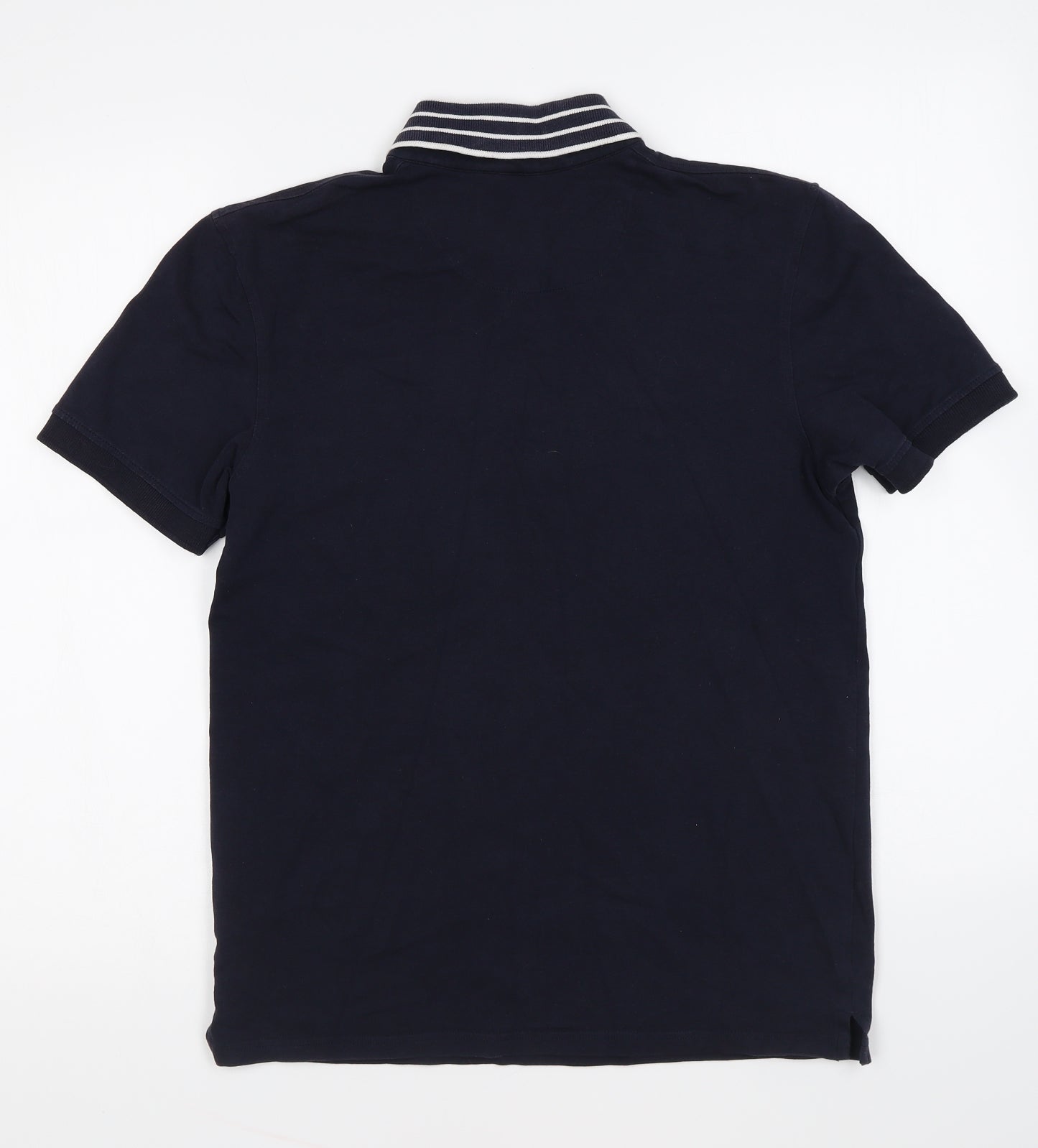 Lyle & Scott Mens Blue Cotton Polo Size S Collared Button
