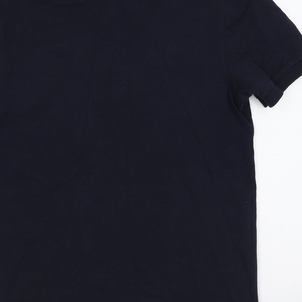 Lyle & Scott Mens Blue Cotton Polo Size S Collared Button