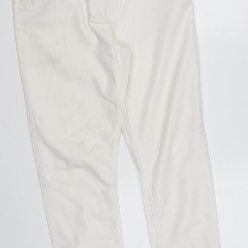 George Womens White Cotton Skinny Jeans Size 10 L26 in Regular Zip