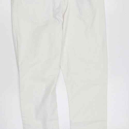 George Womens White Cotton Skinny Jeans Size 10 L26 in Regular Zip