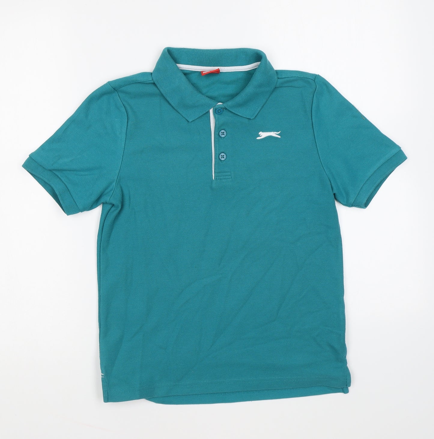 Slazenger Boys Green Cotton Basic Polo Size 11-12 Years Collared Button