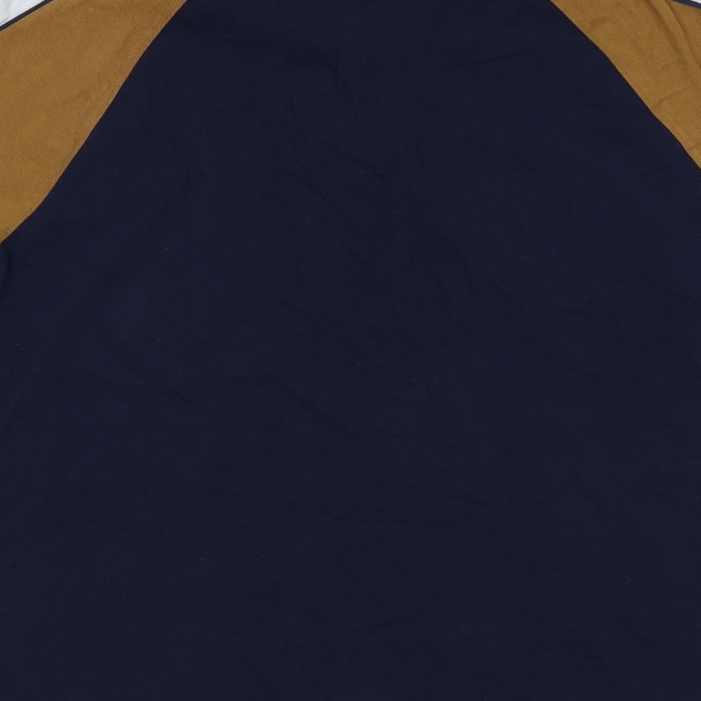 NEXT Mens Blue Cotton Polo Size L Collared Button