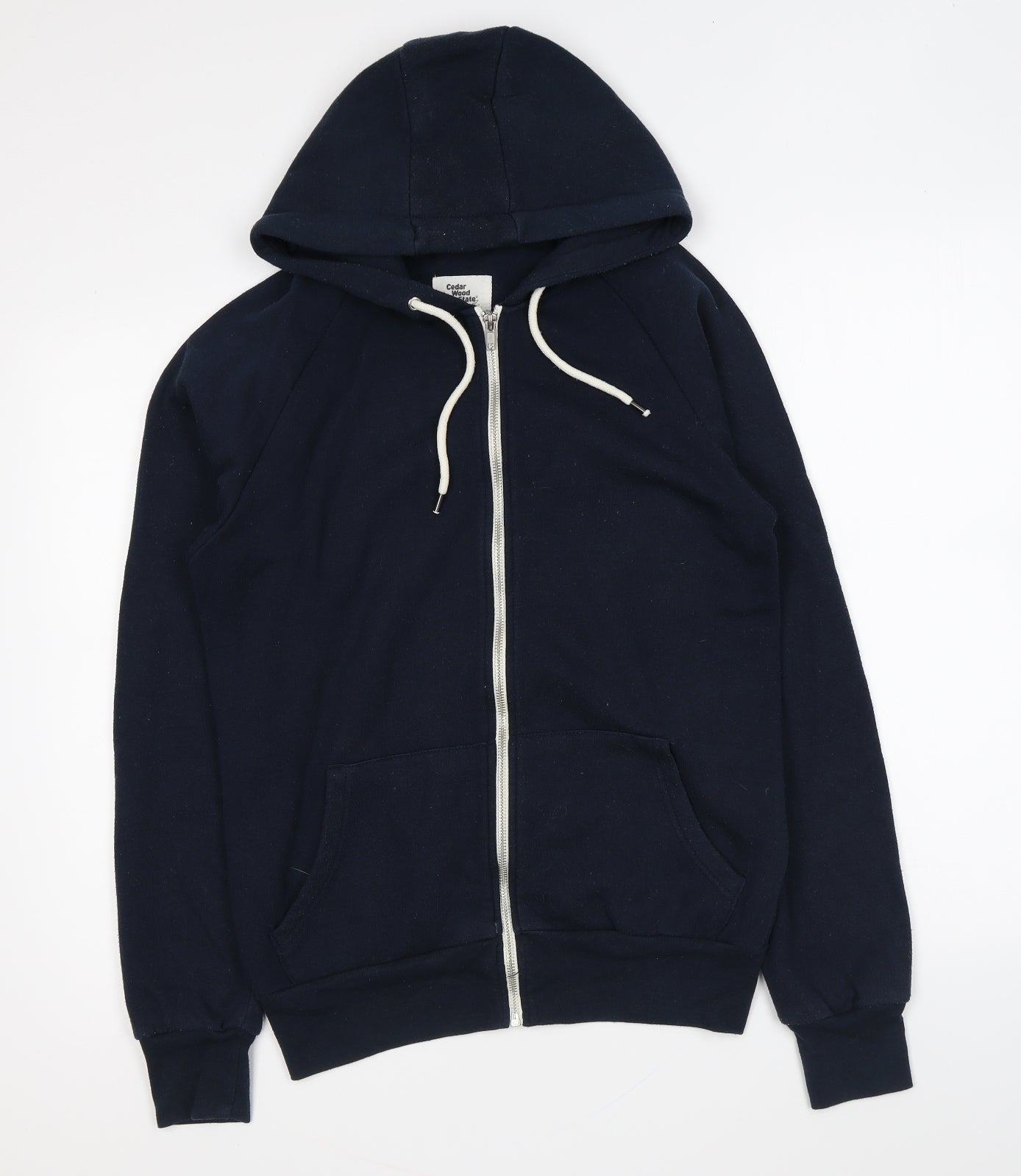 Cedar Wood State Mens Blue Polyester Full Zip Hoodie Size M