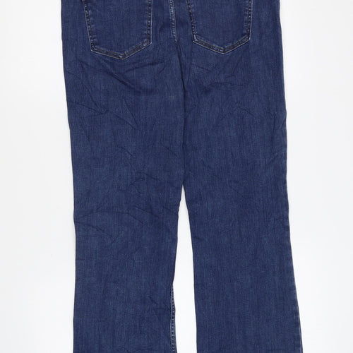 Per Una Womens Blue Cotton Straight Jeans Size 32 in L29 in Regular Zip