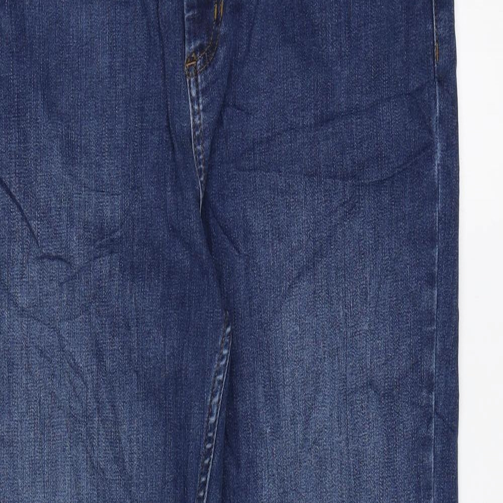 Per Una Womens Blue Cotton Straight Jeans Size 32 in L29 in Regular Zip