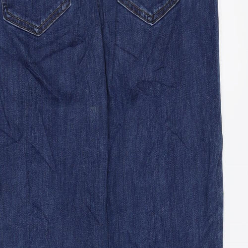 Per Una Womens Blue Cotton Straight Jeans Size 32 in L29 in Regular Zip