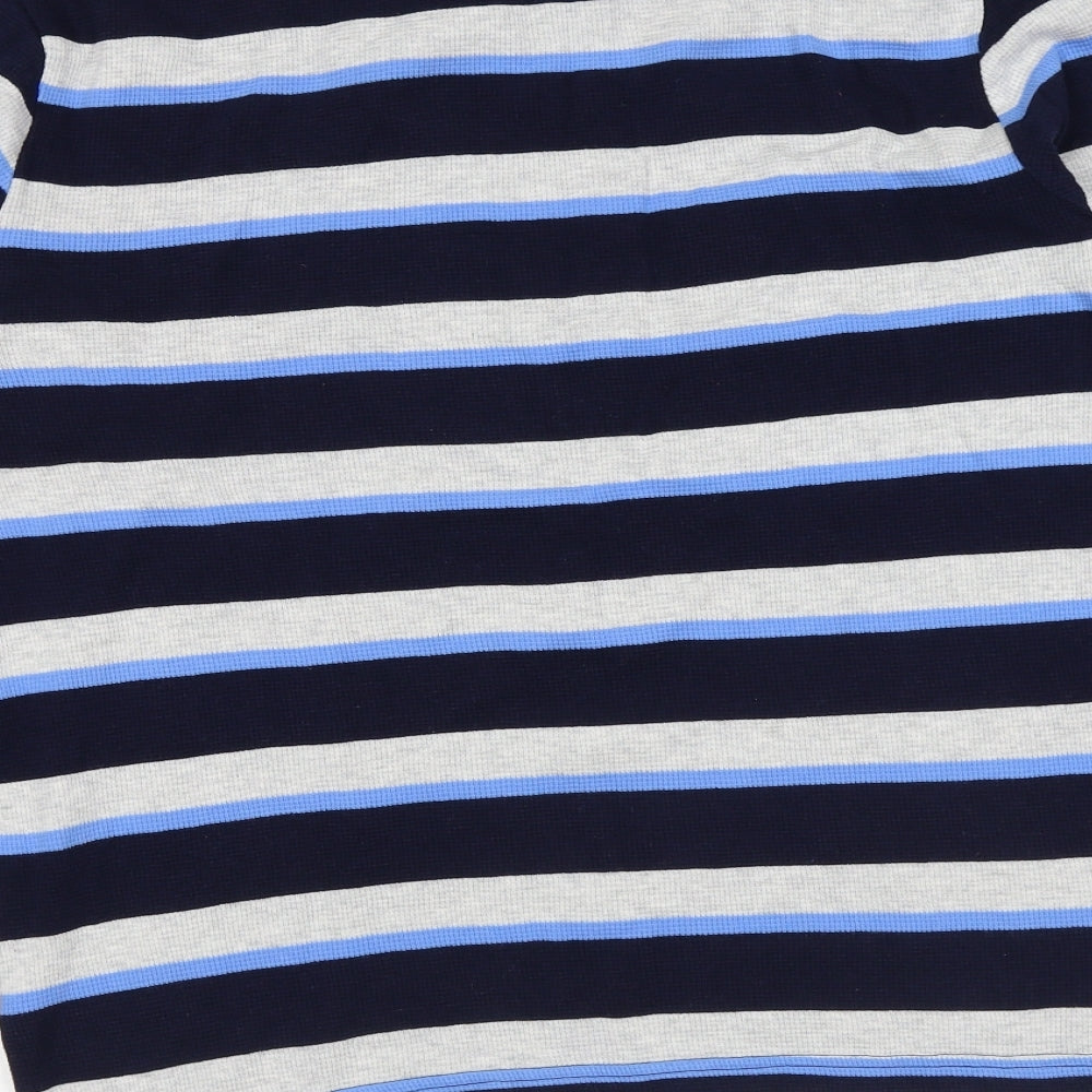 F&F Mens Multicoloured Striped Cotton T-Shirt Size M Round Neck