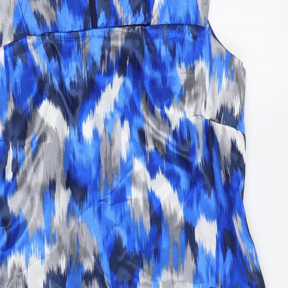 Debenhams Womens Blue Polyester Shift Size 16 Square Neck Pullover