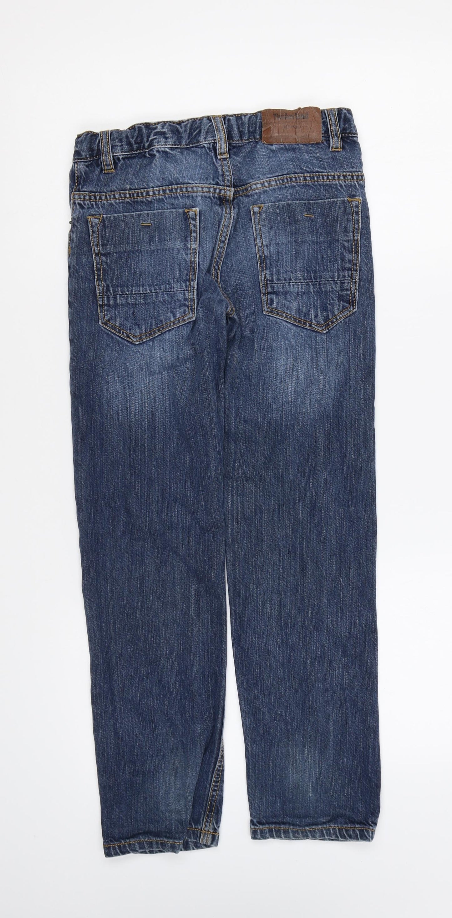 Timberland Boys Blue Cotton Straight Jeans Size 10 Years Slim Zip