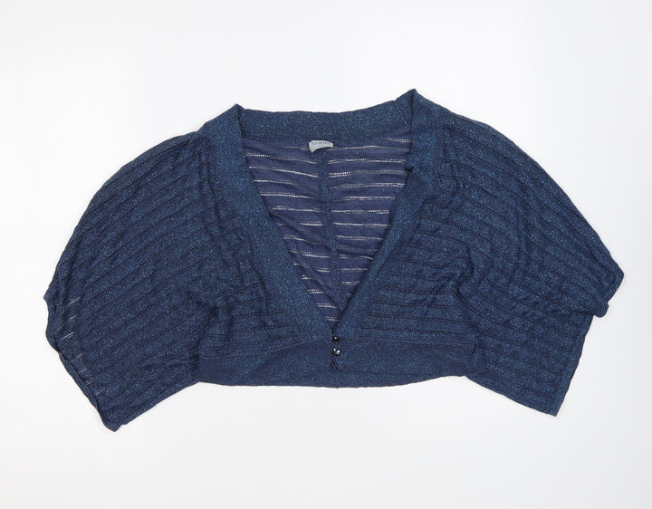 Oasis Womens Blue V-Neck Polyester Cardigan Jumper Size 14