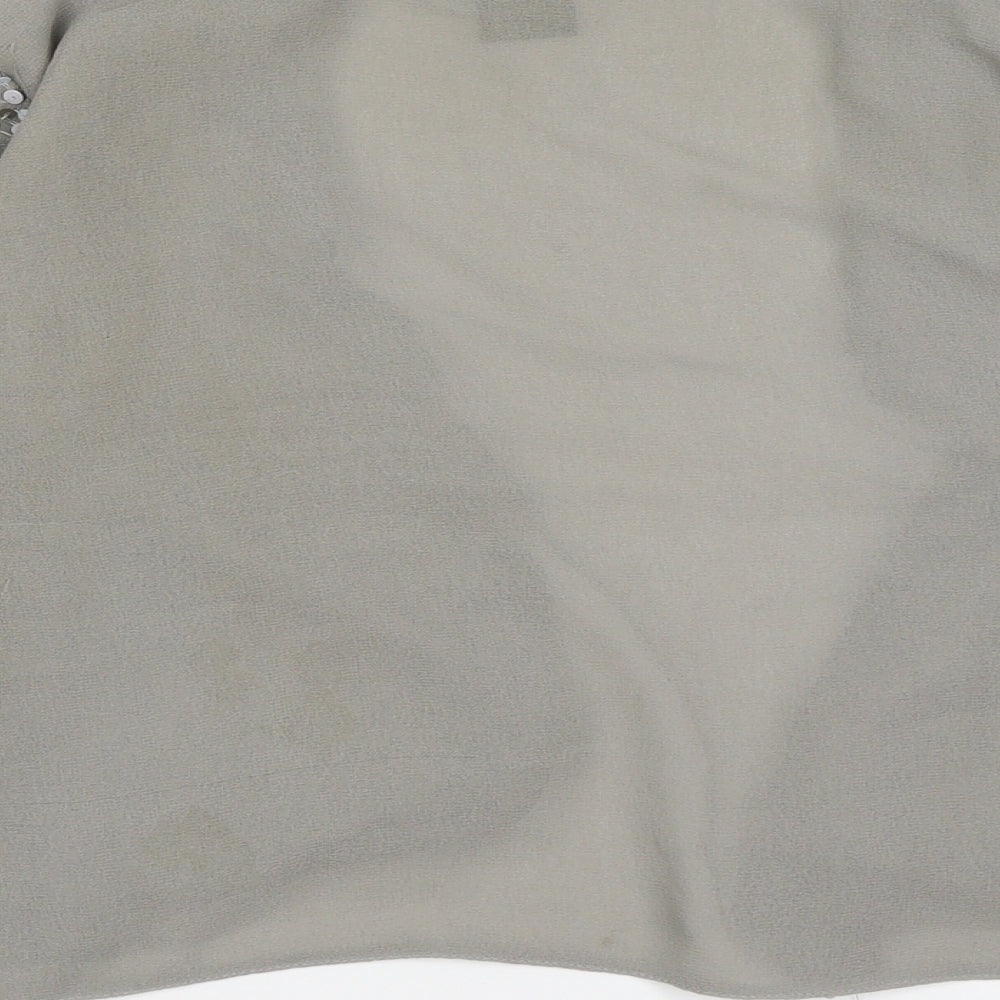 Frangi Womens Grey V-Neck Polyester Cardigan Jumper One Size