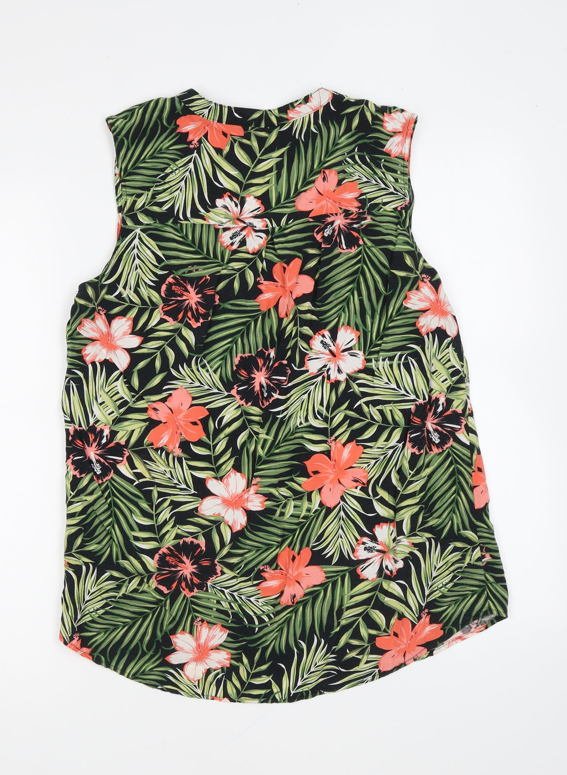 Peacocks Womens Multicoloured Floral Viscose Basic Tank Size 12 V-Neck