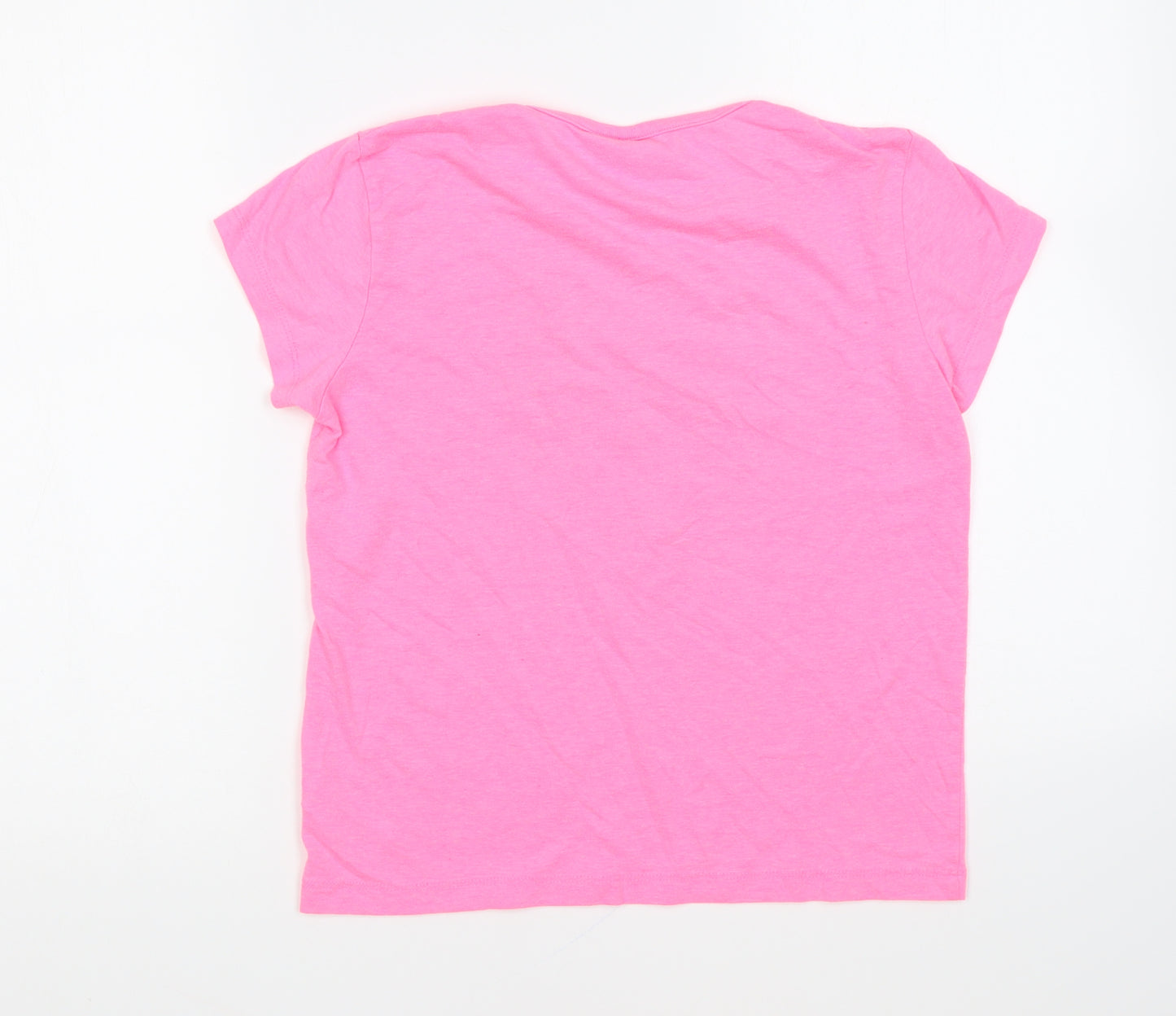 Primark Girls Pink Polyester Basic T-Shirt Size 10-11 Years Round Neck Pullover - Minnie Mouse