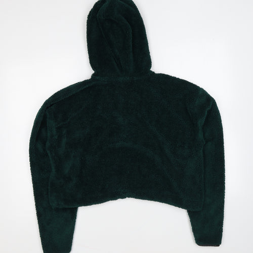 Topshop Womens Green Polyester Pullover Hoodie Size 6 Zip