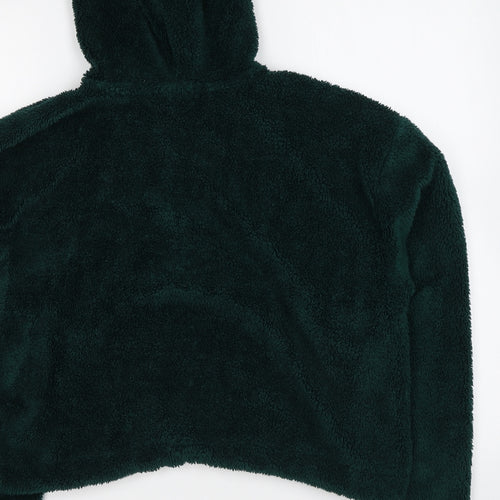 Topshop Womens Green Polyester Pullover Hoodie Size 6 Zip