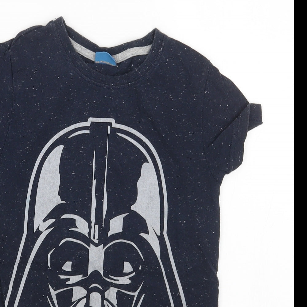 NEXT Boys Blue Cotton Basic T-Shirt Size 6 Years Round Neck Pullover - Darth Vader. Star Wars