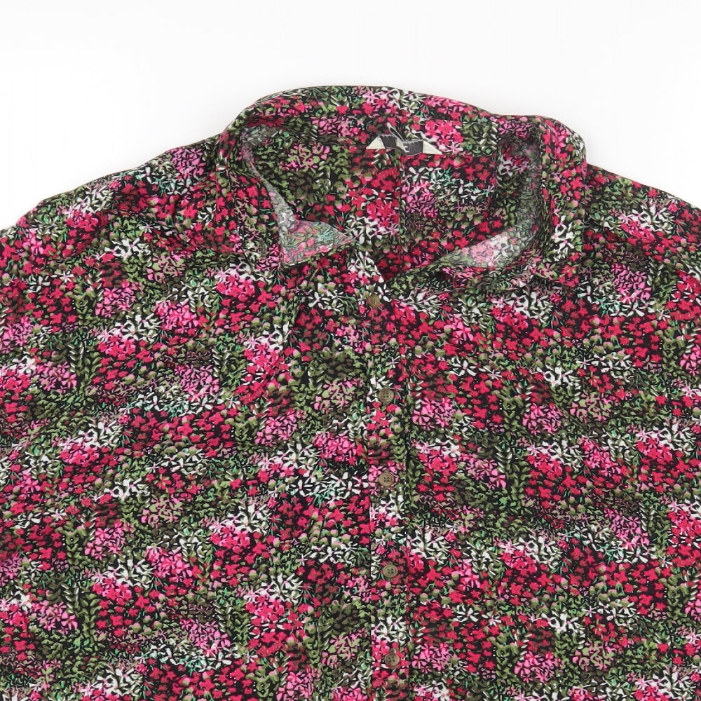 NEXT Womens Multicoloured Fair Isle Viscose Basic Button-Up Size 12 Collared