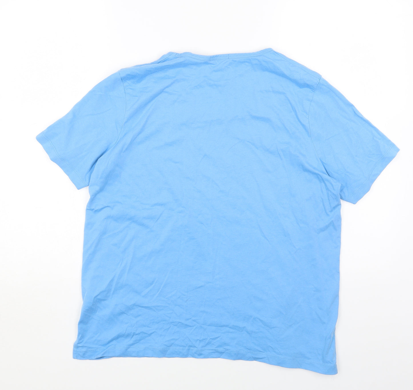 Damart Womens Blue Cotton Basic T-Shirt Size 18 Round Neck