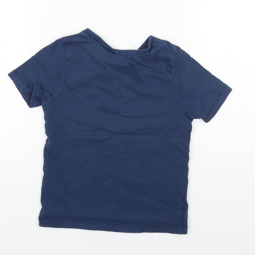 George Boys Blue Geometric Cotton Pullover T-Shirt Size 5 Years Round Neck Pullover - Surf Vibes