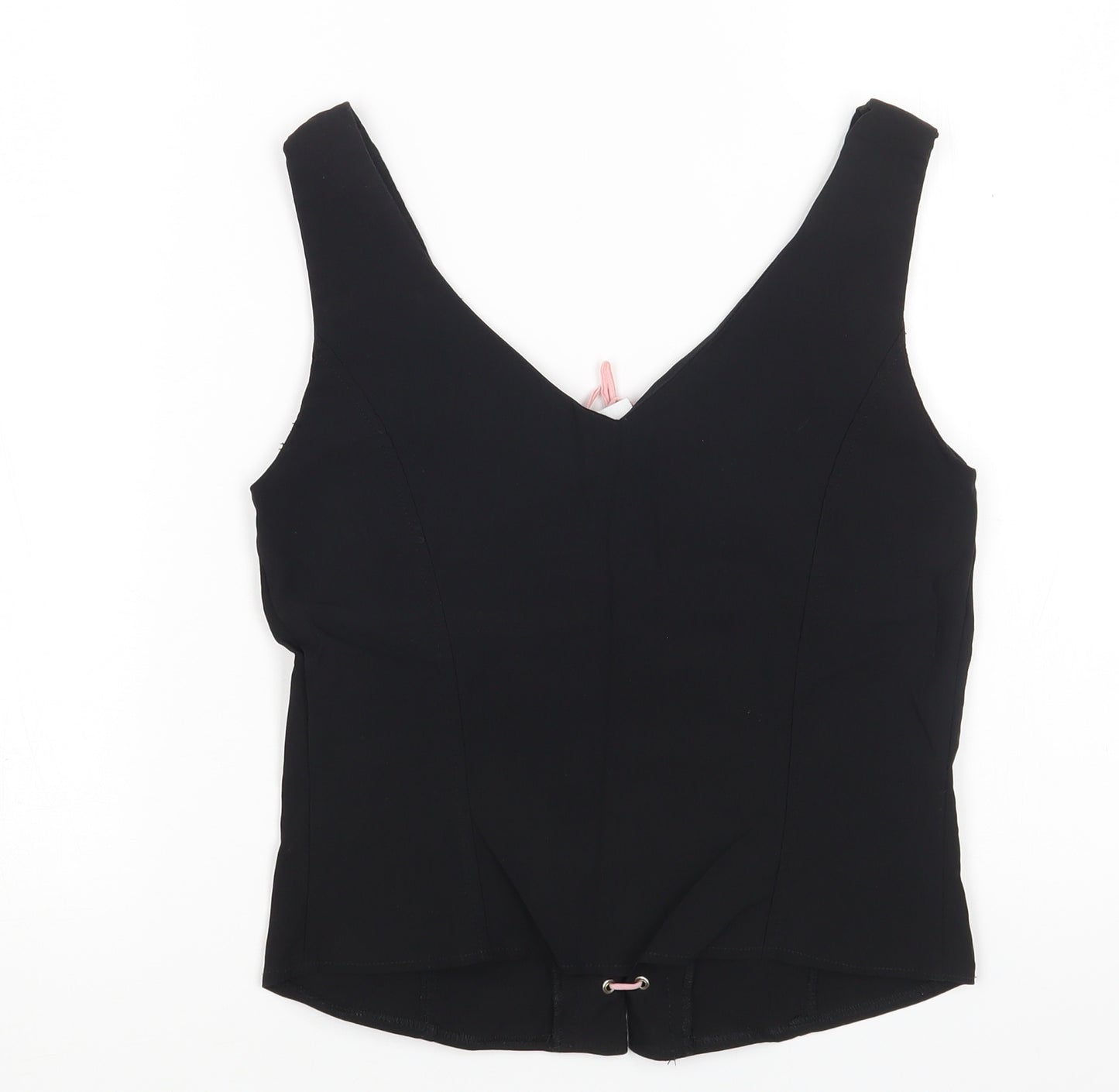 Etam Womens Black Viscose Camisole Tank Size 12 V-Neck