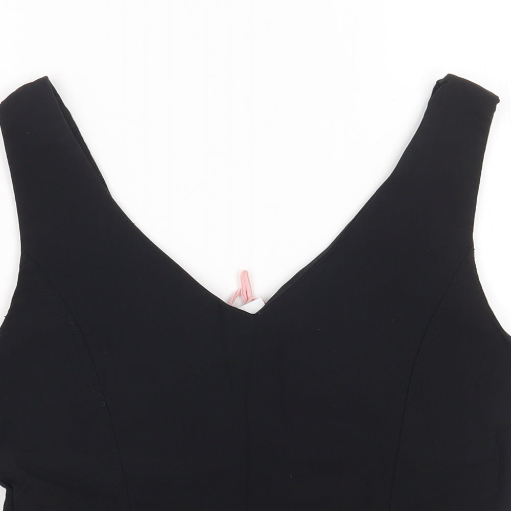 Etam Womens Black Viscose Camisole Tank Size 12 V-Neck