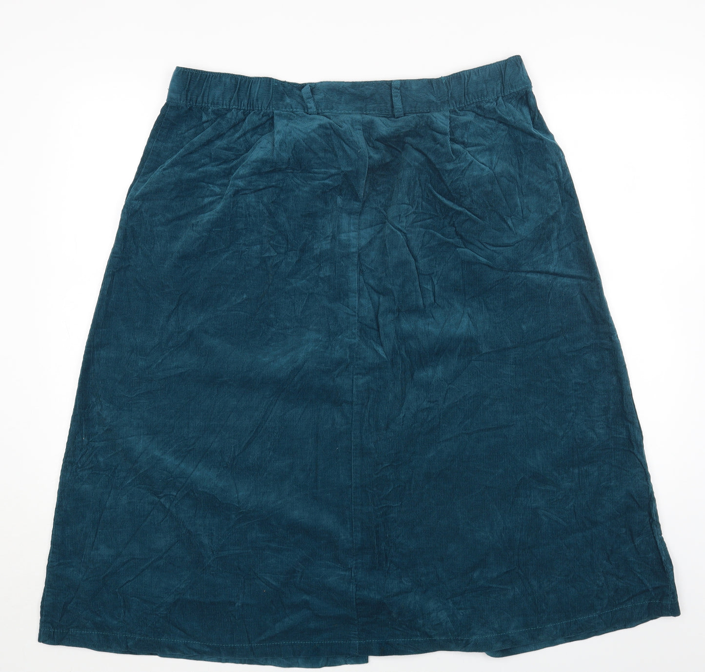 Damart Womens Blue Cotton A-Line Skirt Size 20 Button