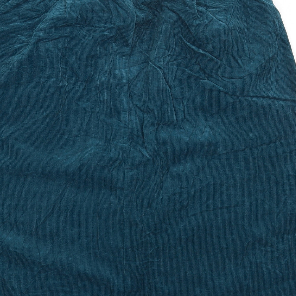 Damart Womens Blue Cotton A-Line Skirt Size 20 Button