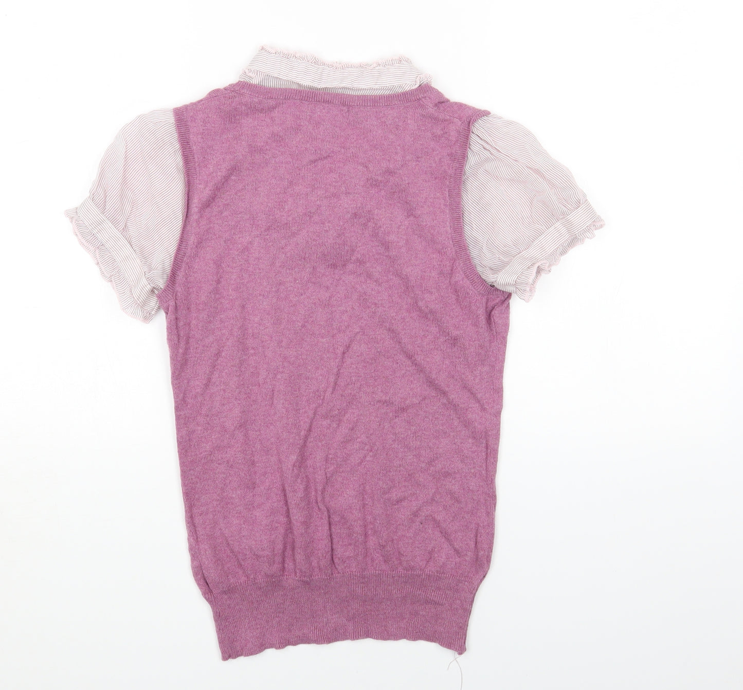 NEXT Womens Purple Cotton Basic Blouse Size 10 Collared