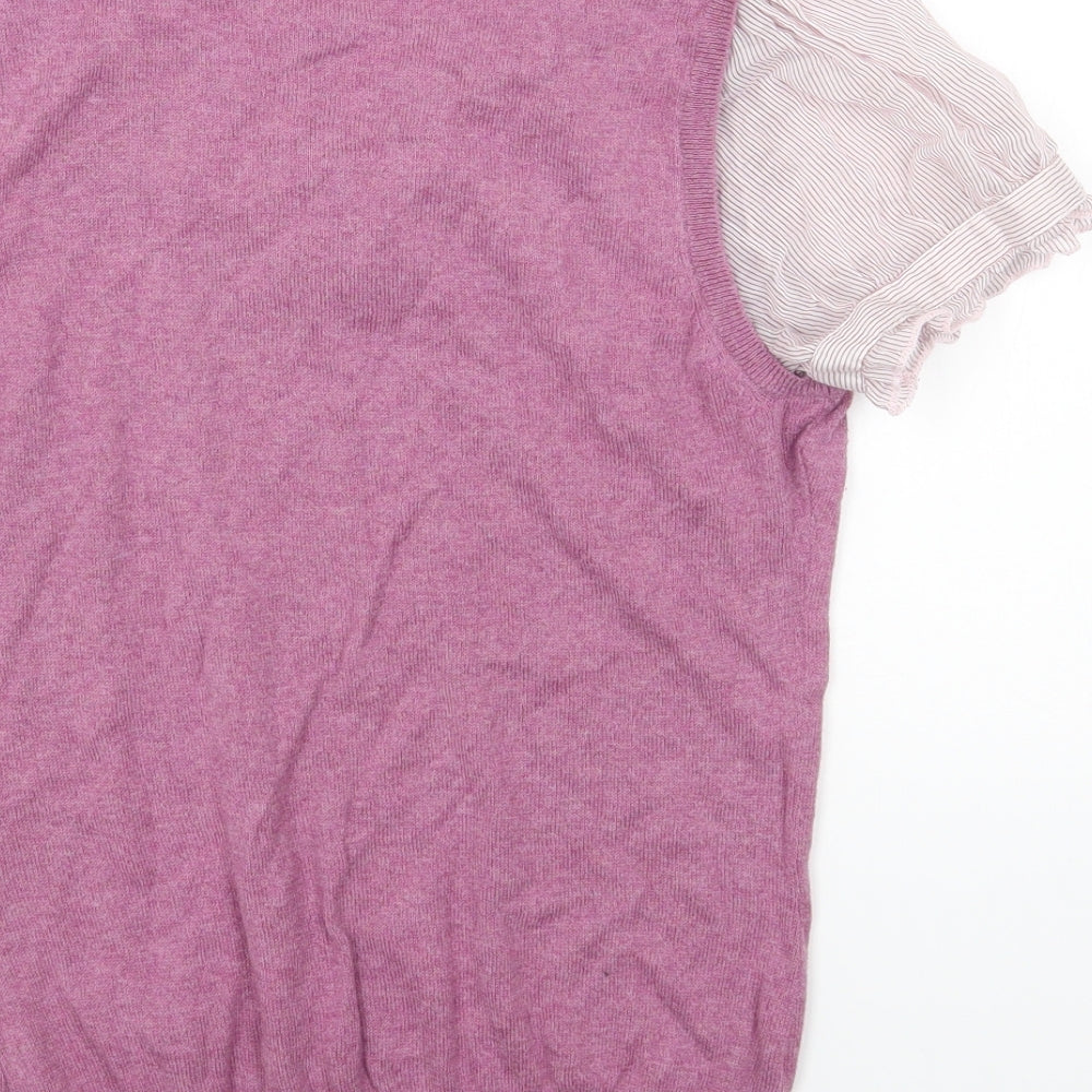 NEXT Womens Purple Cotton Basic Blouse Size 10 Collared