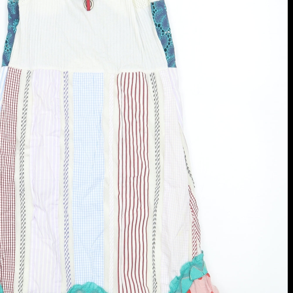 Save the Queen Womens Multicoloured Geometric Polyamide Tank Dress Size M Scoop Neck Pullover